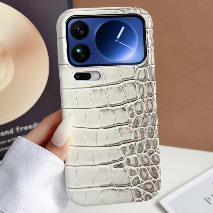 Funda para teléfono híbrida de PC y PU con textura de cocodrilo degradada, For Xiaomi 17 Pro Max, For Xiaomi 17 Pro