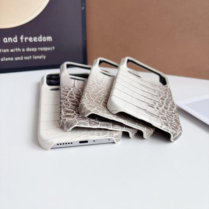 Funda para teléfono híbrida de PC y PU con textura de cocodrilo degradada, For Xiaomi 17 Pro Max, For Xiaomi 17 Pro