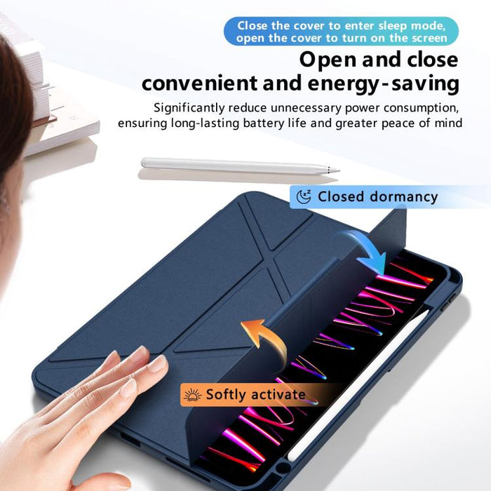 Funda plegable triple de piel vegana con soporte pivotante y ranura para lápiz., For iPad Air 11 2026 / 2025 / 2024, For iPad 2025 / 2022