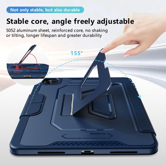 Funda plegable triple de piel vegana con soporte pivotante y ranura para lápiz., For iPad Air 11 2026 / 2025 / 2024, For iPad 2025 / 2022