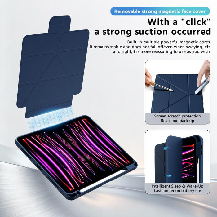 Funda plegable triple de piel vegana con soporte pivotante y ranura para lápiz., For iPad Air 11 2026 / 2025 / 2024, For iPad 2025 / 2022
