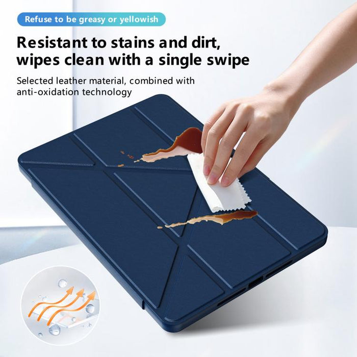 Funda plegable de piel vegana con soporte pivotante triple para tablet., For iPad 10.2 2021 / 2020 / 2019