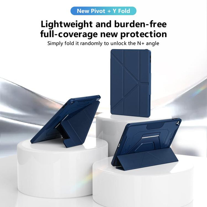 Funda plegable de piel vegana con soporte pivotante triple para tablet., For iPad 10.2 2021 / 2020 / 2019
