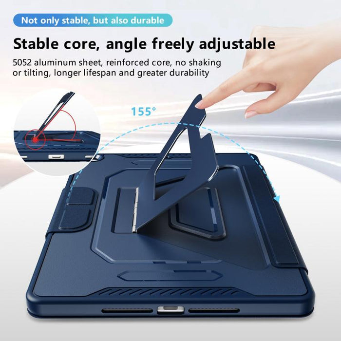 Funda plegable de piel vegana con soporte pivotante triple para tablet., For iPad 10.2 2021 / 2020 / 2019