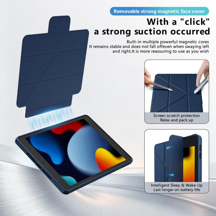 Funda plegable de piel vegana con soporte pivotante triple para tablet., For iPad 10.2 2021 / 2020 / 2019