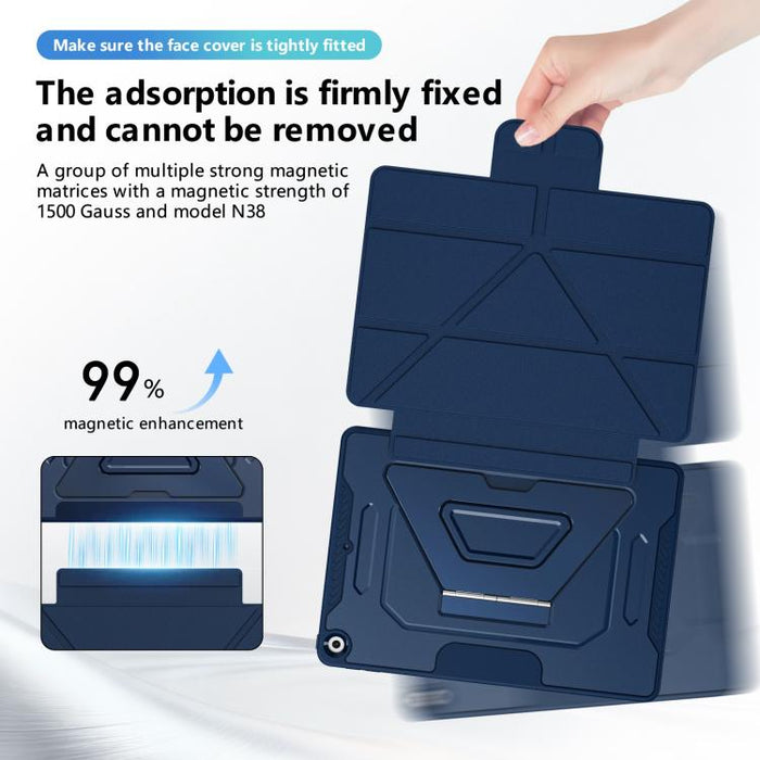 Funda plegable de piel vegana con soporte pivotante triple para tablet., For iPad 10.2 2021 / 2020 / 2019