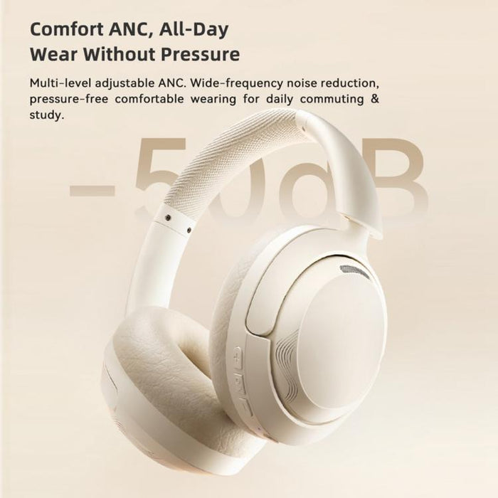 Auriculares inalámbricos Bluetooth V10 con cancelación activa de ruido y ajuste supraaural.