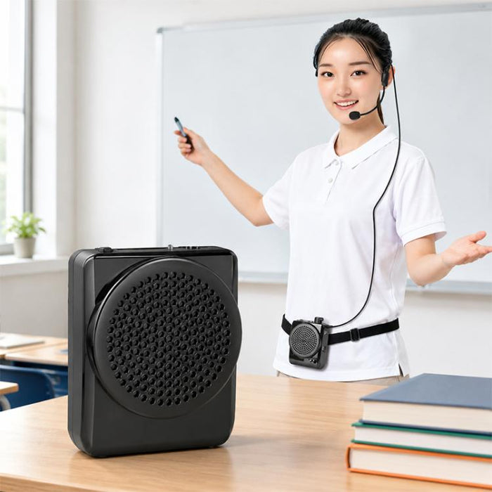 Amplificador de voz portátil para enseñanza con micrófono colgante de cintura J-801