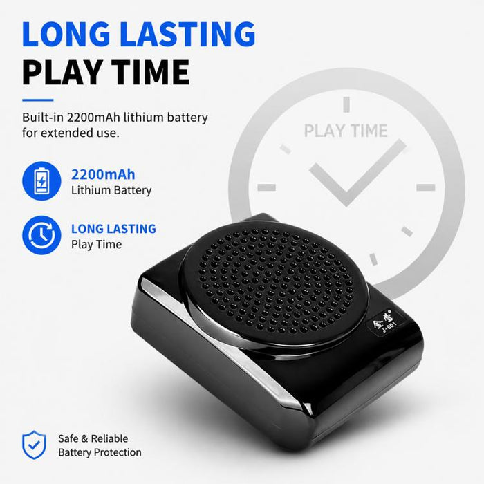 Amplificador de voz portátil para enseñanza con micrófono colgante de cintura J-801