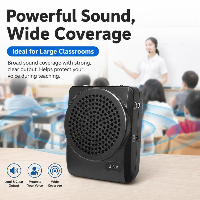 Amplificador de voz portátil para enseñanza con micrófono colgante de cintura J-801