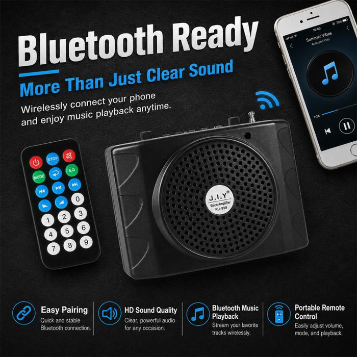 Amplificador de voz portátil Bluetooth KU-898 para enseñanza, US Plug, EU Plug, UK Plug