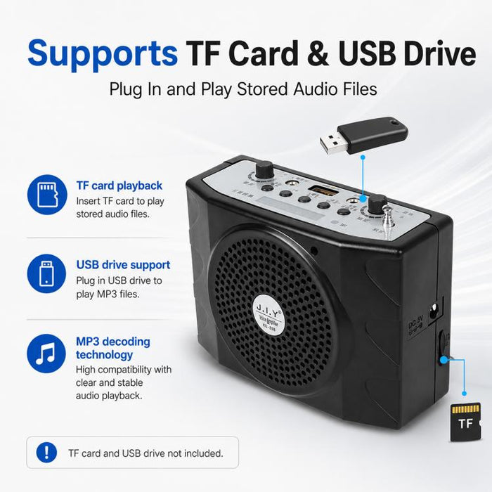 Amplificador de voz portátil Bluetooth KU-898 para enseñanza, US Plug, EU Plug, UK Plug