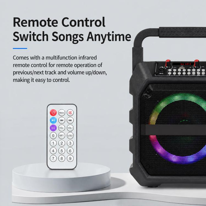 Altavoz Bluetooth inalámbrico portátil para exteriores K6S con micrófono y 2 pilas AA., with 2pcs Microphone