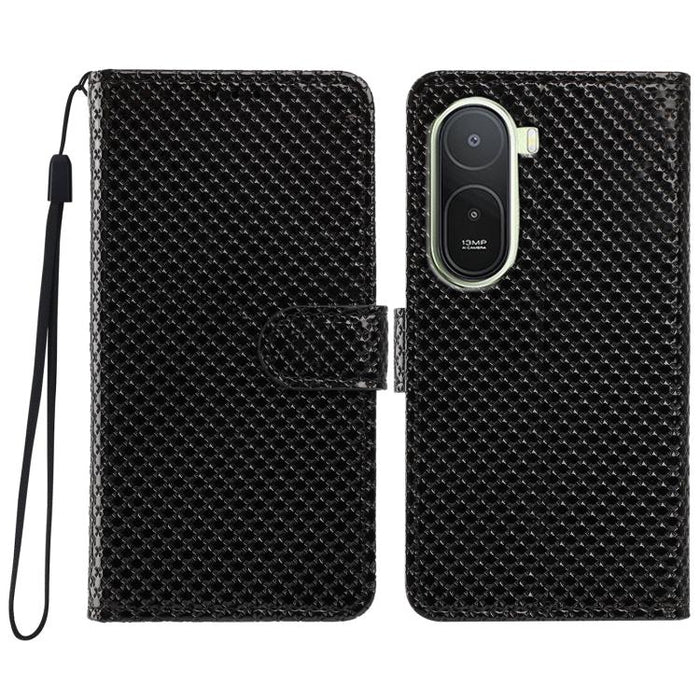 Funda para teléfono de piel vegana con hebilla espejada y cordón negro pequeño., For Redmi A7 Pro 171mm / Poco C85x 5G, For Redmi 15a 5G, For Redmi Note 15 5G 4G Poco M8 5G, For Redmi 15C 5G / 4G EU 173mm, For Redmi 15C 5G / 4G Global 171mm            ...