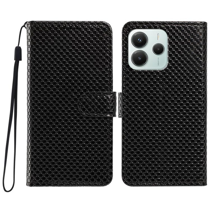 Funda para teléfono de piel vegana con hebilla espejada y cordón negro pequeño., For Redmi A7 Pro 171mm / Poco C85x 5G, For Redmi 15a 5G, For Redmi Note 15 5G 4G Poco M8 5G, For Redmi 15C 5G / 4G EU 173mm, For Redmi 15C 5G / 4G Global 171mm            ...