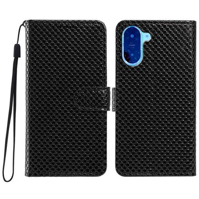 Funda para teléfono de piel vegana con hebilla espejada y cordón negro pequeño., For Redmi A7 Pro 171mm / Poco C85x 5G, For Redmi 15a 5G, For Redmi Note 15 5G 4G Poco M8 5G, For Redmi 15C 5G / 4G EU 173mm, For Redmi 15C 5G / 4G Global 171mm            ...