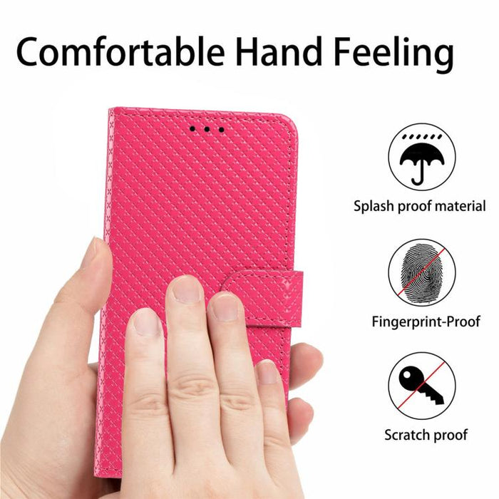 Funda para teléfono de piel vegana con hebilla espejada y cordón negro pequeño., For Redmi Note 13 5G, For Redmi Note 13 Pro+, For Redmi Note 13 Pro 5G