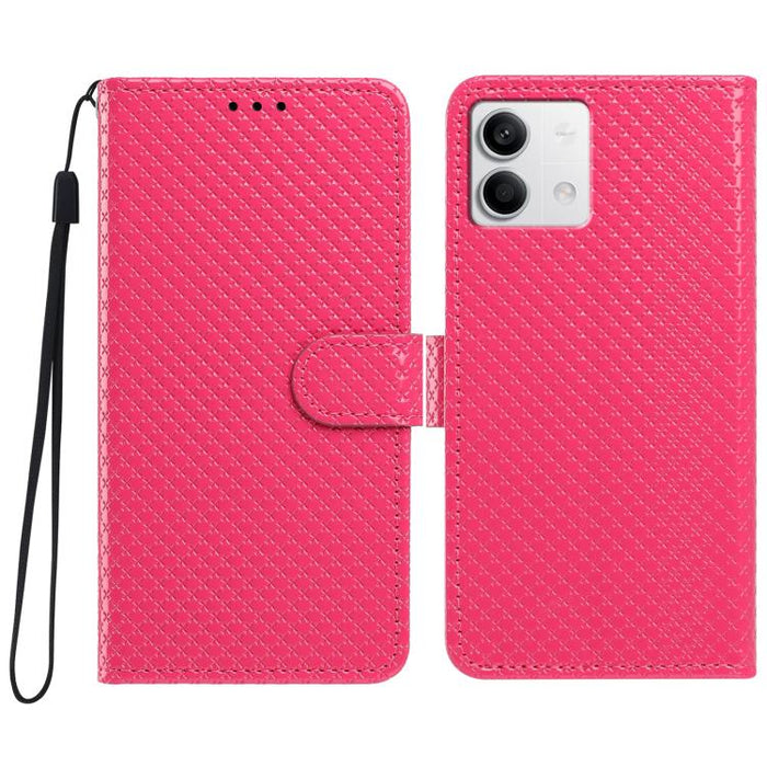 Funda para teléfono de piel vegana con hebilla espejada y cordón negro pequeño., For Redmi Note 13 5G, For Redmi Note 13 Pro+, For Redmi Note 13 Pro 5G