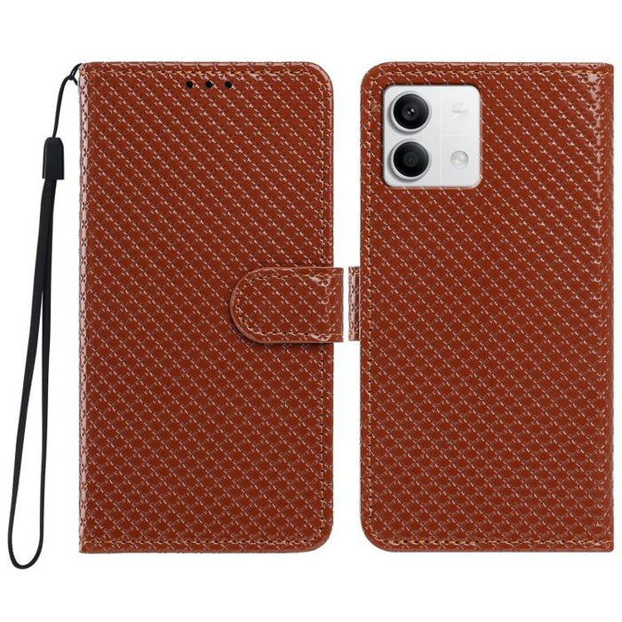 Funda para teléfono de piel vegana con hebilla espejada y cordón negro pequeño., For Redmi Note 13 5G, For Redmi Note 13 Pro+, For Redmi Note 13 Pro 5G