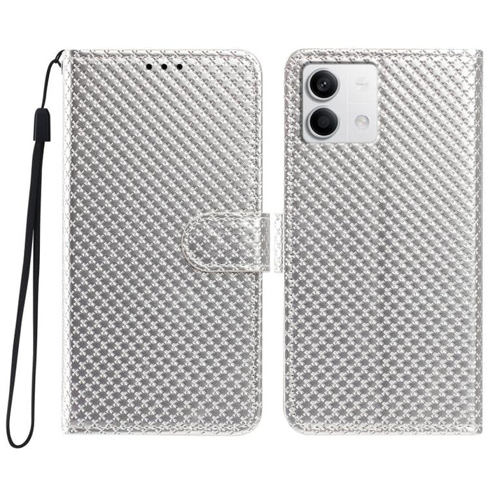 Funda para teléfono de piel vegana con hebilla espejada y cordón negro pequeño., For Redmi Note 13 5G, For Redmi Note 13 Pro+, For Redmi Note 13 Pro 5G