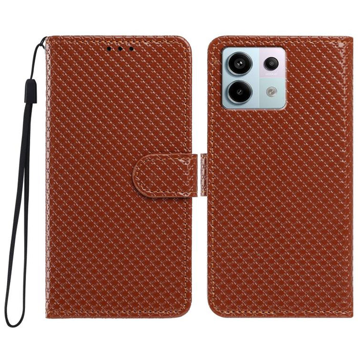 Funda para teléfono de piel vegana con hebilla espejada y cordón negro pequeño., For Redmi Note 13 5G, For Redmi Note 13 Pro+, For Redmi Note 13 Pro 5G