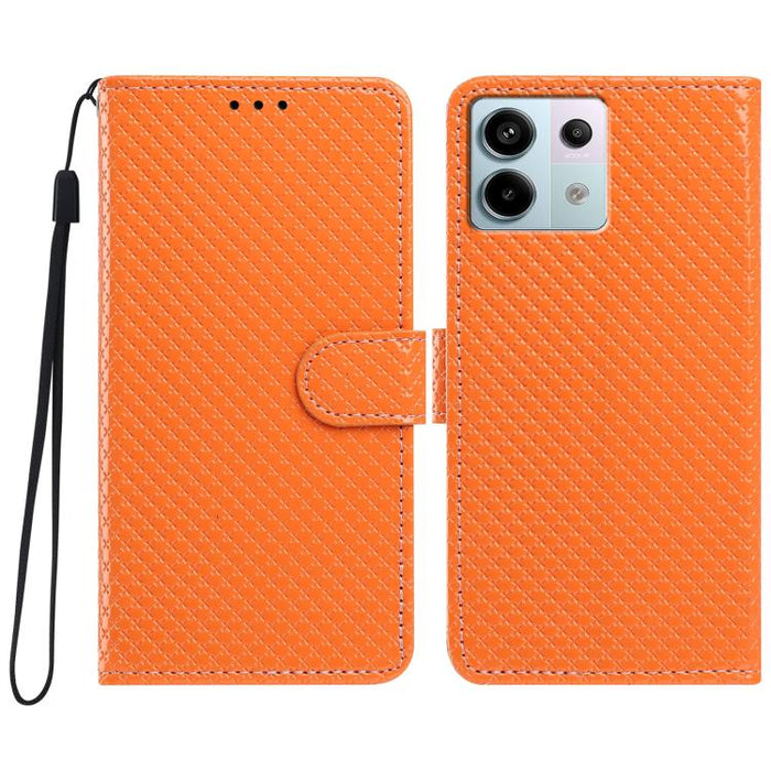 Funda para teléfono de piel vegana con hebilla espejada y cordón negro pequeño., For Redmi Note 13 5G, For Redmi Note 13 Pro+, For Redmi Note 13 Pro 5G