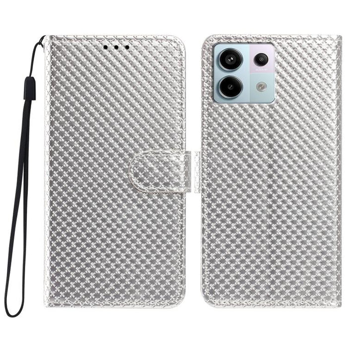 Funda para teléfono de piel vegana con hebilla espejada y cordón negro pequeño., For Redmi Note 13 5G, For Redmi Note 13 Pro+, For Redmi Note 13 Pro 5G