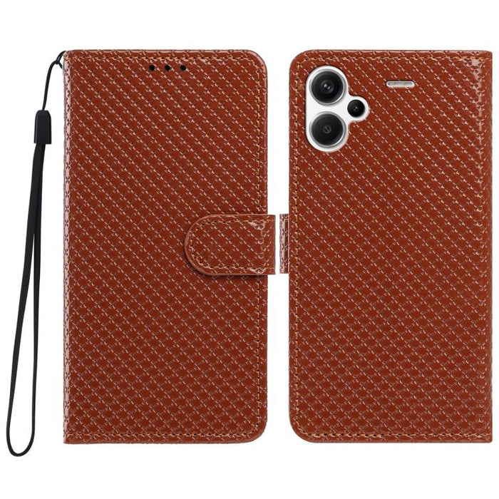 Funda para teléfono de piel vegana con hebilla espejada y cordón negro pequeño., For Redmi Note 13 5G, For Redmi Note 13 Pro+, For Redmi Note 13 Pro 5G