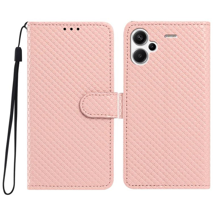 Funda para teléfono de piel vegana con hebilla espejada y cordón negro pequeño., For Redmi Note 13 5G, For Redmi Note 13 Pro+, For Redmi Note 13 Pro 5G