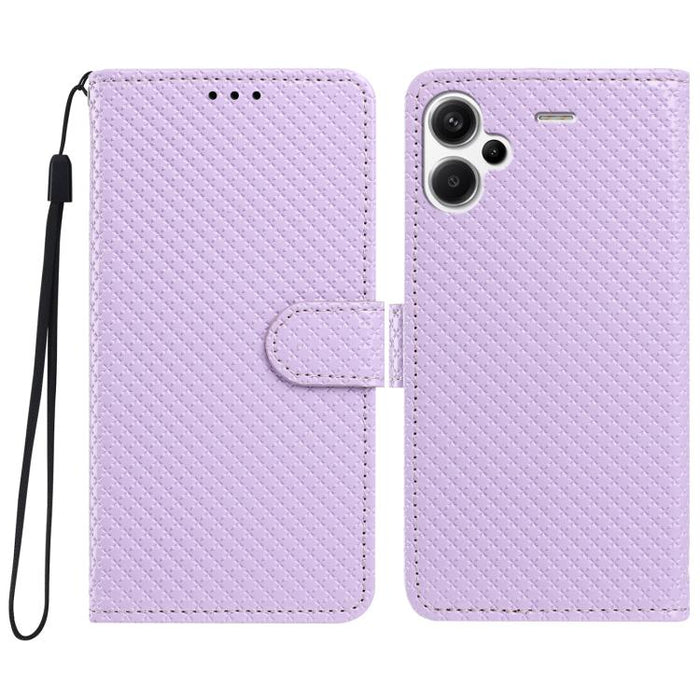 Funda para teléfono de piel vegana con hebilla espejada y cordón negro pequeño., For Redmi Note 13 5G, For Redmi Note 13 Pro+, For Redmi Note 13 Pro 5G