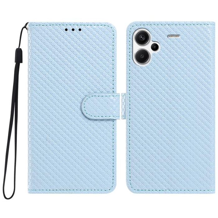 Funda para teléfono de piel vegana con hebilla espejada y cordón negro pequeño., For Redmi Note 13 5G, For Redmi Note 13 Pro+, For Redmi Note 13 Pro 5G
