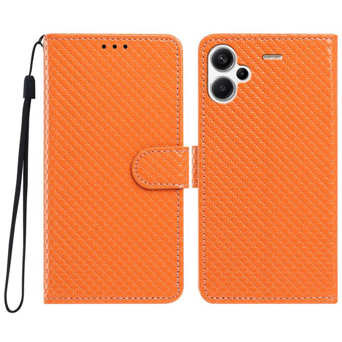 Funda para teléfono de piel vegana con hebilla espejada y cordón negro pequeño., For Redmi Note 13 5G, For Redmi Note 13 Pro+, For Redmi Note 13 Pro 5G
