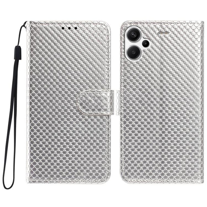 Funda para teléfono de piel vegana con hebilla espejada y cordón negro pequeño., For Redmi Note 13 5G, For Redmi Note 13 Pro+, For Redmi Note 13 Pro 5G