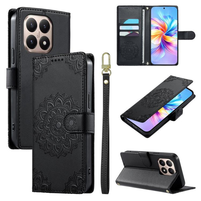 Funda para teléfono de piel vegana con cierre magnético y estampado de tótem, con correa., For Xiaomi Poco M7 4G 171mm, For Xiaomi 15T Pro 5G, For Xiaomi 15T 5G, For Xiaomi Poco F7 / Redmi Turbo 4 Pro, For Xiaomi 15 Ultra                               ...