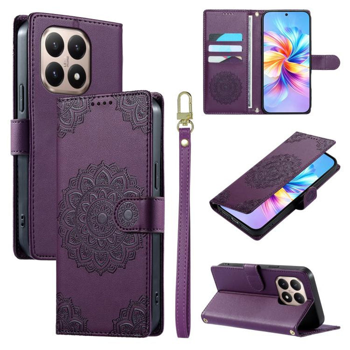 Funda para teléfono de piel vegana con cierre magnético y estampado de tótem, con correa., For Xiaomi Poco M7 4G 171mm, For Xiaomi 15T Pro 5G, For Xiaomi 15T 5G, For Xiaomi Poco F7 / Redmi Turbo 4 Pro, For Xiaomi 15 Ultra                               ...