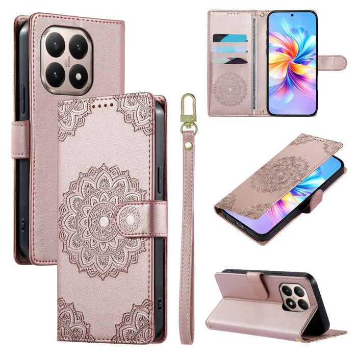 Funda para teléfono de piel vegana con cierre magnético y estampado de tótem, con correa., For Xiaomi Poco M7 4G 171mm, For Xiaomi 15T Pro 5G, For Xiaomi 15T 5G, For Xiaomi Poco F7 / Redmi Turbo 4 Pro, For Xiaomi 15 Ultra                               ...