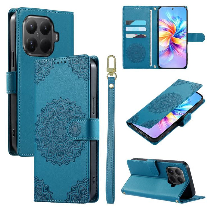 Funda para teléfono de piel vegana con cierre magnético y estampado de tótem, con correa., For Xiaomi Poco M7 4G 171mm, For Xiaomi 15T Pro 5G, For Xiaomi 15T 5G, For Xiaomi Poco F7 / Redmi Turbo 4 Pro, For Xiaomi 15 Ultra                               ...