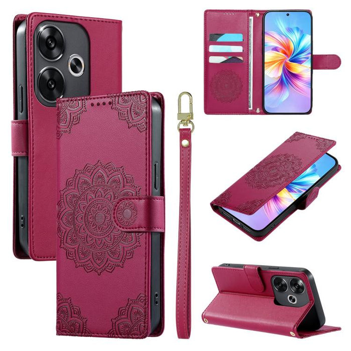 Funda para teléfono de piel vegana con cierre magnético y estampado de tótem, con correa., For Xiaomi Poco M7 4G 171mm, For Xiaomi 15T Pro 5G, For Xiaomi 15T 5G, For Xiaomi Poco F7 / Redmi Turbo 4 Pro, For Xiaomi 15 Ultra                               ...