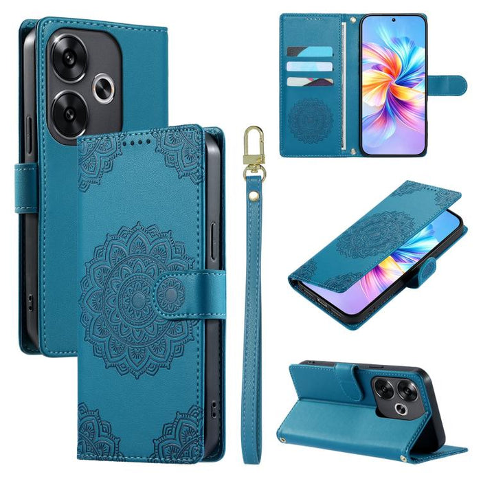 Funda para teléfono de piel vegana con cierre magnético y estampado de tótem, con correa., For Xiaomi Poco M7 4G 171mm, For Xiaomi 15T Pro 5G, For Xiaomi 15T 5G, For Xiaomi Poco F7 / Redmi Turbo 4 Pro, For Xiaomi 15 Ultra                               ...