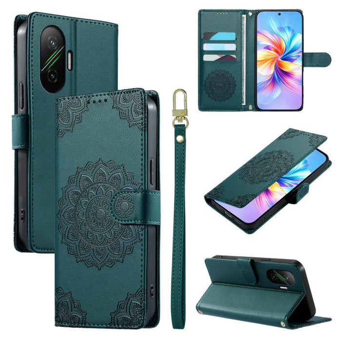 Funda para teléfono de piel vegana con cierre magnético y estampado de tótem, con correa., For Xiaomi Poco M7 4G 171mm, For Xiaomi 15T Pro 5G, For Xiaomi 15T 5G, For Xiaomi Poco F7 / Redmi Turbo 4 Pro, For Xiaomi 15 Ultra                               ...