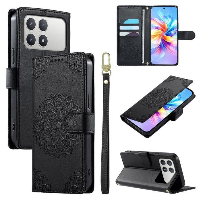 Funda para teléfono de piel vegana con cierre magnético y estampado de tótem, con correa., For Xiaomi 17 Max, For Xiaomi 17T Pro 5G, For Xiaomi 17T 5G, For Xiaomi Poco X8 Pro Max / Redmi Turbo 5 Max, For Xiaomi Poco X8 Pro 5G / Redmi Turbo 5 5G        ...