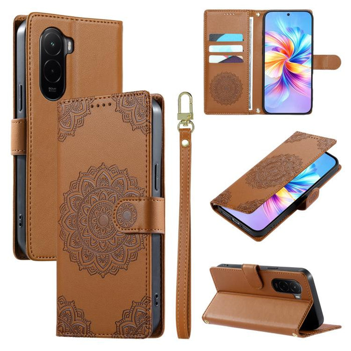 Funda para teléfono de piel vegana con cierre magnético y estampado de tótem, con correa., For Xiaomi Poco M7 4G 171mm, For Xiaomi 15T Pro 5G, For Xiaomi 15T 5G, For Xiaomi Poco F7 / Redmi Turbo 4 Pro, For Xiaomi 15 Ultra                               ...