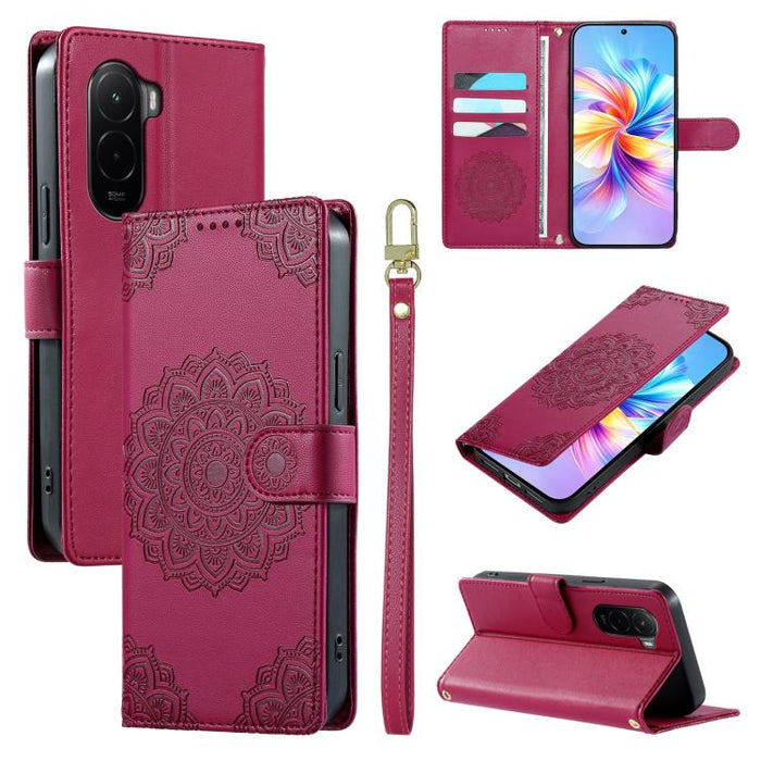Funda para teléfono de piel vegana con cierre magnético y estampado de tótem, con correa., For Xiaomi Poco M7 4G 171mm, For Xiaomi 15T Pro 5G, For Xiaomi 15T 5G, For Xiaomi Poco F7 / Redmi Turbo 4 Pro, For Xiaomi 15 Ultra                               ...