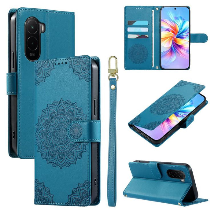 Funda para teléfono de piel vegana con cierre magnético y estampado de tótem, con correa., For Xiaomi Poco M7 4G 171mm, For Xiaomi 15T Pro 5G, For Xiaomi 15T 5G, For Xiaomi Poco F7 / Redmi Turbo 4 Pro, For Xiaomi 15 Ultra                               ...