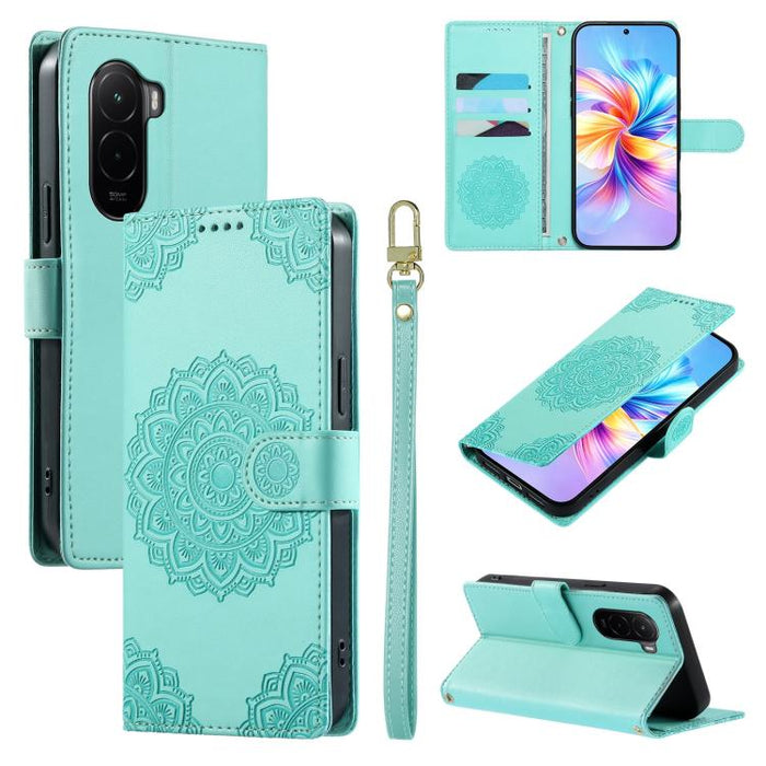 Funda para teléfono de piel vegana con cierre magnético y estampado de tótem, con correa., For Xiaomi Poco M7 4G 171mm, For Xiaomi 15T Pro 5G, For Xiaomi 15T 5G, For Xiaomi Poco F7 / Redmi Turbo 4 Pro, For Xiaomi 15 Ultra                               ...