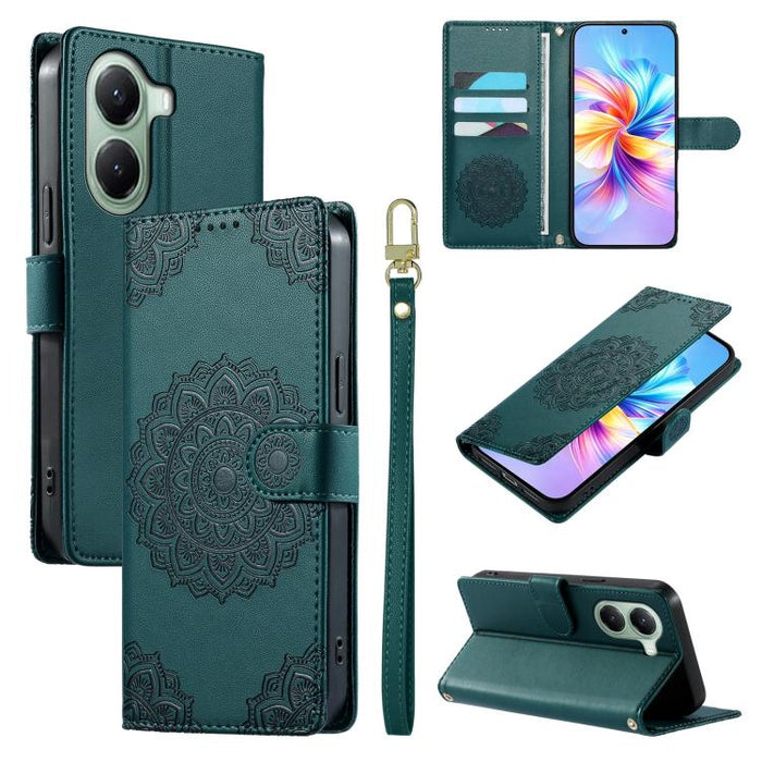 Funda para teléfono de piel vegana con cierre magnético y estampado de tótem, con correa., For Xiaomi Poco M7 4G 171mm, For Xiaomi 15T Pro 5G, For Xiaomi 15T 5G, For Xiaomi Poco F7 / Redmi Turbo 4 Pro, For Xiaomi 15 Ultra                               ...