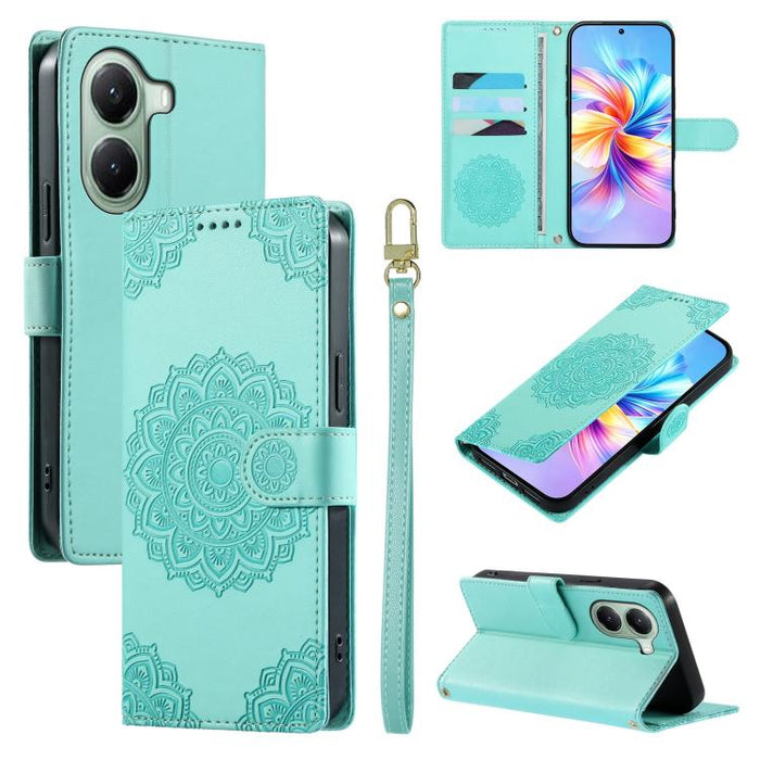 Funda para teléfono de piel vegana con cierre magnético y estampado de tótem, con correa., For Xiaomi Poco M7 4G 171mm, For Xiaomi 15T Pro 5G, For Xiaomi 15T 5G, For Xiaomi Poco F7 / Redmi Turbo 4 Pro, For Xiaomi 15 Ultra                               ...