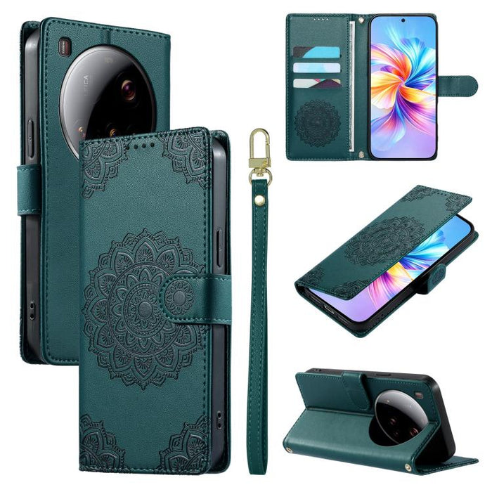 Funda para teléfono de piel vegana con cierre magnético y estampado de tótem, con correa., For Xiaomi Poco M7 4G 171mm, For Xiaomi 15T Pro 5G, For Xiaomi 15T 5G, For Xiaomi Poco F7 / Redmi Turbo 4 Pro, For Xiaomi 15 Ultra                               ...