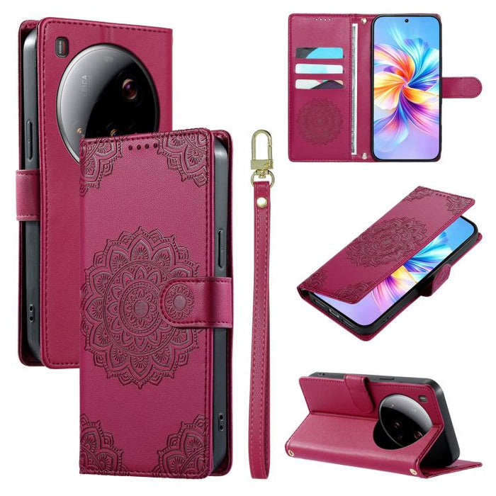 Funda para teléfono de piel vegana con cierre magnético y estampado de tótem, con correa., For Xiaomi Poco M7 4G 171mm, For Xiaomi 15T Pro 5G, For Xiaomi 15T 5G, For Xiaomi Poco F7 / Redmi Turbo 4 Pro, For Xiaomi 15 Ultra                               ...