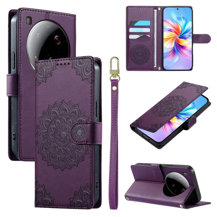 Funda para teléfono de piel vegana con cierre magnético y estampado de tótem, con correa., For Xiaomi Poco M7 4G 171mm, For Xiaomi 15T Pro 5G, For Xiaomi 15T 5G, For Xiaomi Poco F7 / Redmi Turbo 4 Pro, For Xiaomi 15 Ultra                               ...
